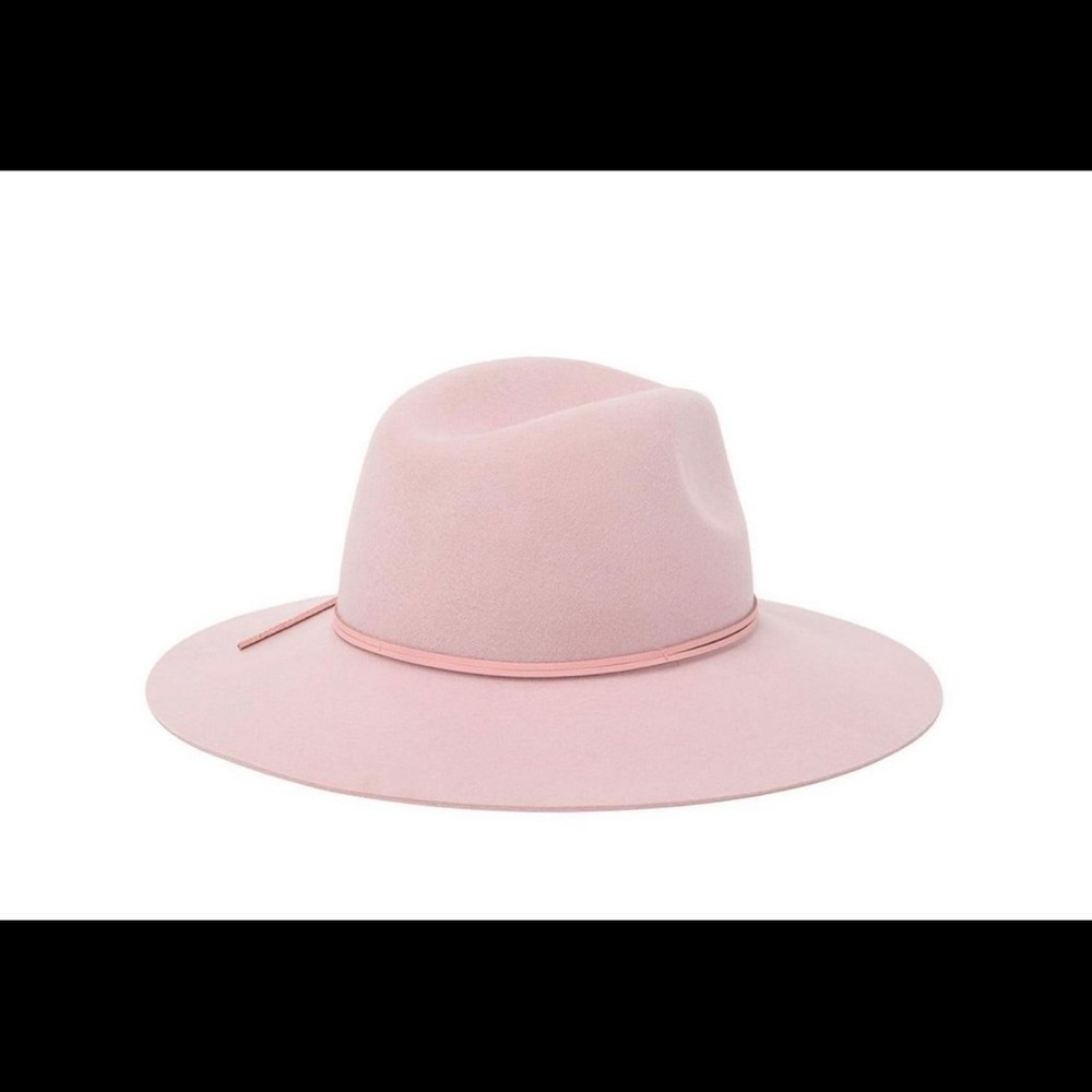 PHENIX Pink Wide Brim Wool Fedora